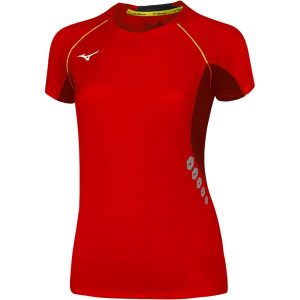 Koszulka damska Mizuno Premium JPN. Czerwone bluzki Mizuno, xs, bez wzorów, sportowe, bez kołnierzyka, bez ramiączek. Za 152,50 zł.