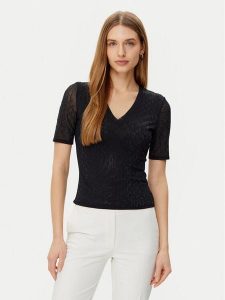 Marciano Guess Bluzka 5RGP22 6311A Czarny Regular Fit. Czarne bluzki Marciano Guess, l, z aplikacjami, z syntetyku, bez kołnierzyka, bez ramiączek. Za 349,99 zł.