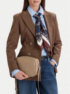 Beverly Hills Polo Club Torebka CEOWB-BHPC-L-002-09 Beżowy. Brązowe listonoszki Beverly Hills Polo Club, bez wzorów, z materiału, bez dodatków. Za 149,99 zł.