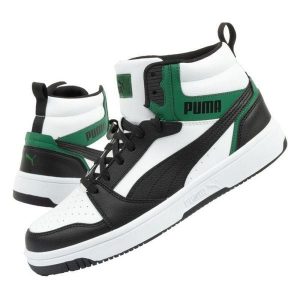 Buty Za Kostkę Ze Skóry Ekologicznej Womens/Ladies Rebound V6. Białe buty trekkingowe Puma, ze skóry ekologicznej, za kostkę, bez zapięcia. Za 421,99 zł.