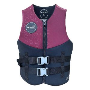 Kamizelka neoprenowa 50N bordowa. Czarne kamizelki HANA OUTDOORS, l, bez wzorów, z neoprenu, bez kołnierzyka, bez ramiączek, bez kaptura. Za 359,99 zł.