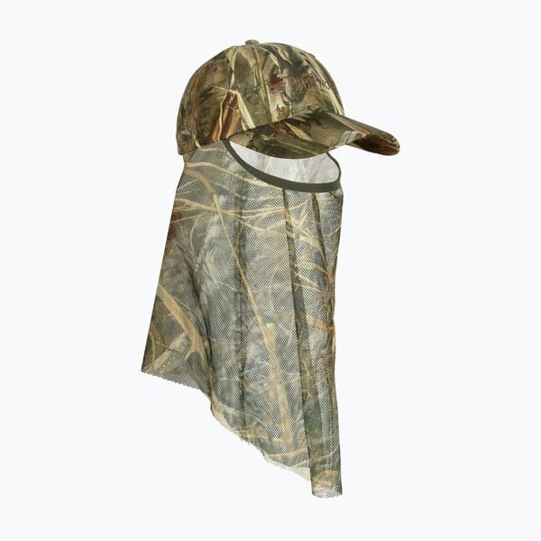 Czapka z daszkiem z moskitierą Pinewood Furudal Camou Net Cap. Brązowe czapki PINEWOOD, bez wzorów, sportowe. Za 109,99 zł.