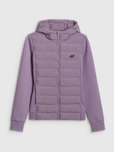 4F Kurtka z wypełnieniem syntetycznym damska - fioletowa XXL. Fioletowe kurtki 4f, xxl, bez wzorów, z puchu, bez kaptura. Za 349,99 zł.