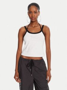 Juicy Couture Top Amira JCWCT225302 Biały Slim Fit. Białe topy Juicy Couture, xxs, bez wzorów, z bawełny, bez kołnierzyka, bez ramiączek. Za 129,99 zł.