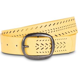 Pasek z wycinanym wzorem bonprix żółty - stare srebro. Paski marki bonprix. Za 44,99 zł.