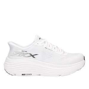 Buty do biegania Damskie Skechers. Białe buty sportowe Skechers, bez wzorów, bez zapięcia, do biegania. Za 409,99 zł.