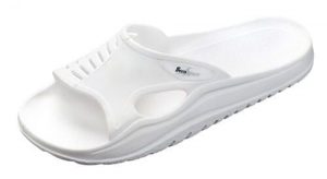 Beco klapki do sauny unisex EVA, białe. Białe klapki 47 Brand, bez wzorów, z materiału, bez obcasa. Za 186,99 zł.
