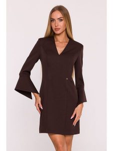 Made of emotion Sukienka w kolorze brązowym rozmiar: M. Brązowe sukienki Made Of Emotion, m, bez wzorów, bez kołnierzyka, bez ramiączek, mini. Za 290,82 zł.