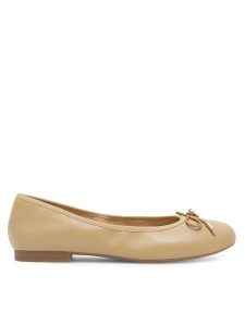 Jenny Fairy Baleriny VIKKI WYL3652-1 Beżowy. Brązowe balerinki Jenny Fairy, bez wzorów, ze skóry, bez obcasa, bez zapięcia. Za 53,99 zł.