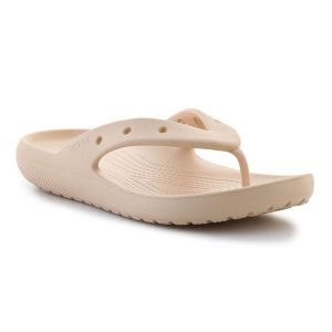 Japonki Crocs Classic Flip V2 209402-2DS beżowy. Brązowe klapki bez wzorów, bez obcasa. Za 223,31 zł.