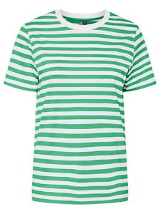 Pieces Koszulka w kolorze zielono-białym rozmiar: XL. Zielone bluzki Pieces, xl, bez wzorów, z bawełny, bez kołnierzyka, bez ramiączek. Za 61,46 zł.