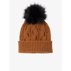 Czapka zimowa damska Columbia Boundless Days Cable Knit Pom Beanie - camel brown. Brązowe czapki Columbia, bez wzorów, sportowe. Za 89,99 zł.