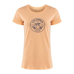 Koszulka trekkingowa damska Columbia Daisy Days Graphic. Brązowe bluzki Columbia, xs, bez wzorów, sportowe, bez kołnierzyka, bez ramiączek. Za 59,99 zł.