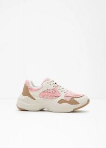 Sneakersy chunky. Brązowe buty sportowe bonprix, bez wzorów, z materiału, bez zapięcia. Za 144,99 zł.