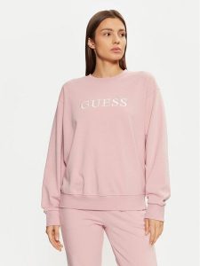 Guess Bluza O5RQ03 KCO31 Różowy Regular Fit. Czerwone bluzy Guess, m, z aplikacjami, z bawełny, bez kaptura. Za 239,99 zł.