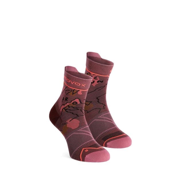 Skarpety merino damskie Ortovox Alpine Light Quarter Socks. Czerwone skarpetki ORTOVOX, bez wzorów. Za 96,99 zł.