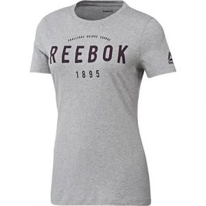 Koszulka sportowa damska Reebok Basic 1895 Tee. Szare koszulki sportowe Reebok, bez wzorów, bez ramiączek. Za 111,00 zł.