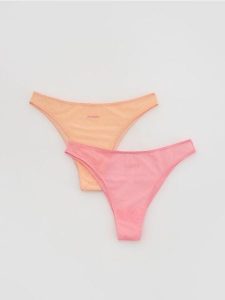 Majtki typu figi 2 pack - brzoskwiniowy. Pomarańczowe figi Reserved, bez wzorów. Za 49,99 zł.