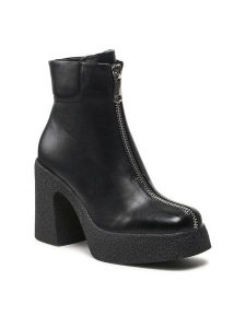 Jenny Fairy Botki HZ96063-5 Czarny. Czarne botki Jenny Fairy, bez wzorów, ze skóry, bez obcasa, na słupku, bez zapięcia. Za 229,99 zł.