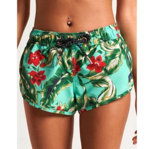 Spodenki plażowe damskie Superdry Surf Boardshort. Niebieskie szorty Superdry, bez wzorów, z poliesteru. Za 102,00 zł.