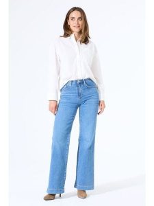 Garcia Dżinsy - Comfort fit - w kolorze niebieskim rozmiar: W28/L32. Niebieskie jeansy Garcia, z aplikacjami, ze skóry, z podwyższonym stanem. Za 254,95 zł.