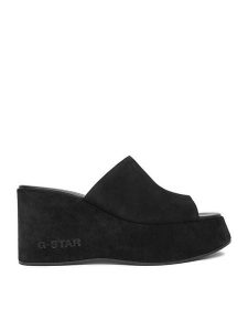 G-Star Raw Klapki FARI-118925 Czarny. Czarne klapki G-Star, bez wzorów, ze skóry, bez obcasa. Za 263,99 zł.