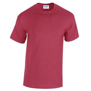 Ciężka Bawełniana Koszulka Unisex Dla Dorosłych. Czerwone bluzki GILDAN, s, bez wzorów, z bawełny, sportowe, bez kołnierzyka, bez ramiączek. Za 40,99 zł.
