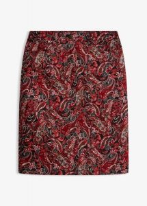 Spódnica z mieszanki bawełny ze stretchem. Czarne spódnice bonprix, bez wzorów, z bawełny, eleganckie. Za 129,99 zł.
