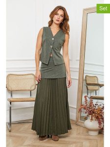 Joséfine 2-częściowy zestaw "Jigi" w kolorze khaki rozmiar: M. Brązowe spódnice Joséfine, na co dzień, m, bez wzorów, maxi. Za 202,03 zł.