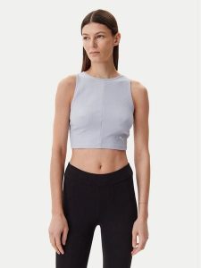 Puma Top Ess 629765 Błękitny Slim Fit. Niebieskie topy Puma, xl, bez wzorów, z bawełny, bez kołnierzyka, bez ramiączek. Za 99,99 zł.