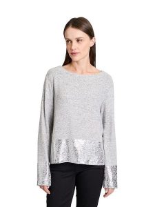 BETTY & CO Bluza w kolorze srebrno-szarym rozmiar: 46. Szare bluzy Betty & Co, bez wzorów, bez kaptura. Za 87,40 zł.