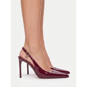 Szpilki Nine West. Czerwone szpilki Nine West, bez wzorów, bez obcasa. Za 279,99 zł.