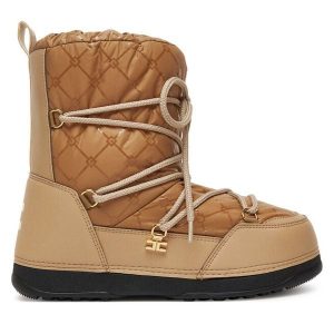 Śniegowce Elisabetta Franchi. Brązowe buty zimowe Elisabetta Franchi, bez obcasa, bez zapięcia. Za 789,99 zł.