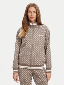 Guess Bluza V5YQ03 KB212 Brązowy Regular Fit. Brązowe bluzy Guess, xxs, z aplikacjami, z syntetyku, bez kaptura. Za 329,99 zł.