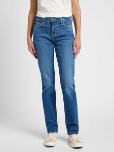 LEE DAMSKIE SPODNIE JEANSOWE LEE MARION STRAIGHT MID STOP 112355267. Jeansy Lee, bez wzorów, z jeansu. Za 209,99 zł.