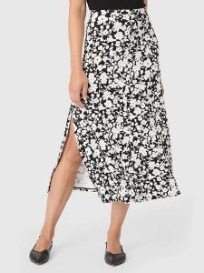 Les Lunes Spódnica "Sienna" w kolorze biało-czarnym rozmiar: M. Białe spódnice Les Lunes, m, bez wzorów, midi. Za 165,99 zł.