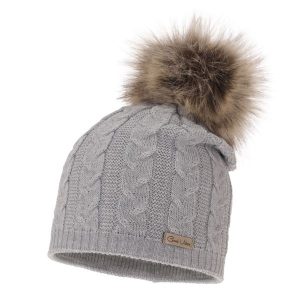 Czapka Damska z Wełny Merino Bafi - Szara. Szare czapki Molly, bez wzorów, z materiału. Za 59,00 zł.
