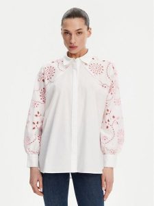 French Connection Koszula 72YBB Biały Relaxed Fit. Białe koszule French Connection, xl, bez wzorów, z bawełny, bez kołnierzyka, bez ramiączek. Za 259,99 zł.