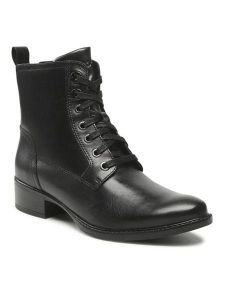 Lasocki Trzewiki WB-ELARA-AW22-21 Czarny. Czarne botki Lasocki, bez wzorów, ze skóry, bez obcasa, na płaskiej podeszwie, bez zapięcia. Za 269,99 zł.