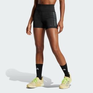 Legginsy Optimé 3-Stripes 1/4 Short. Czarne legginsy ADIDAS, bez wzorów. Za 162,99 zł.
