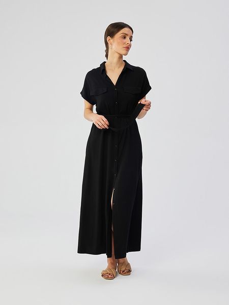 Stylove Sukienka w kolorze czarnym rozmiar: XXL. Czarne sukienki Stylove, na co dzień, xxl, bez wzorów, z tkaniny, bez kołnierzyka, bez ramiączek, maxi, proste. Za 218,57 zł.