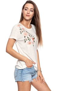 MUSTANG T SHIRT DAMSKI Alina C Embro 1009063 2020. Brązowe t-shirty Mustang, s, bez wzorów, bez kołnierzyka, bez ramiączek. W wyprzedaży za 39,99 zł.