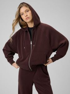 4F Bluza dresowa regular z modalem damska - brązowa XL. Brązowe bluzy 4f, s, bez wzorów, z dresówki, z kapturem. Za 199,99 zł.