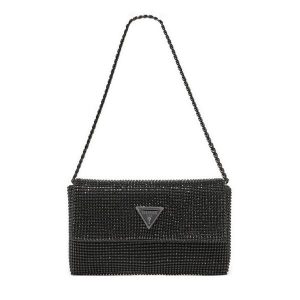 Torebka Guess. Czarne listonoszki Guess, z aplikacjami, bez dodatków. Za 489,99 zł.