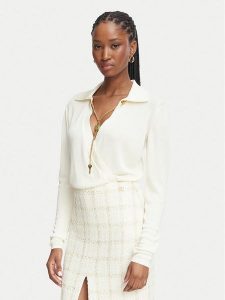 Elisabetta Franchi Body BK-03S-66E2-V440 Kremowy Regular Fit. Białe body i gorsety Elisabetta Franchi, bez wzorów, z wiskozy. Za 1 879,00 zł.