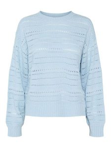 Pieces Sweter "Molly" w kolorze błękitnym rozmiar: L. Niebieskie swetry oversize Pieces, l, bez wzorów, bez ramiączek. Za 96,60 zł.