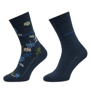 Skarpety długie Levi's®. Niebieskie skarpetki bez wzorów. Za 39,99 zł.