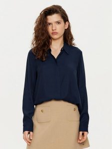 Tommy Hilfiger Koszula WW0WW44045 Granatowy Regular Fit. Niebieskie koszule TOMMY HILFIGER, bez wzorów, z wiskozy, bez kołnierzyka, bez ramiączek. Za 309,99 zł.
