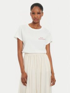 ViCOLO T-Shirt RB0673 Écru Regular Fit. T-shirty ViCOLO, s, bez wzorów, z bawełny, bez kołnierzyka, bez ramiączek. Za 129,99 zł.