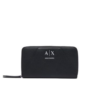 Portfel Armani Exchange. Czarne portfele Armani Exchange, bez wzorów. Za 404,99 zł.